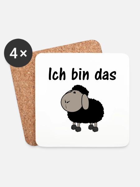 schwarzes Schaf Ich bin das schwarze Schaf - Untersetzer (4er-Set) - Weiß