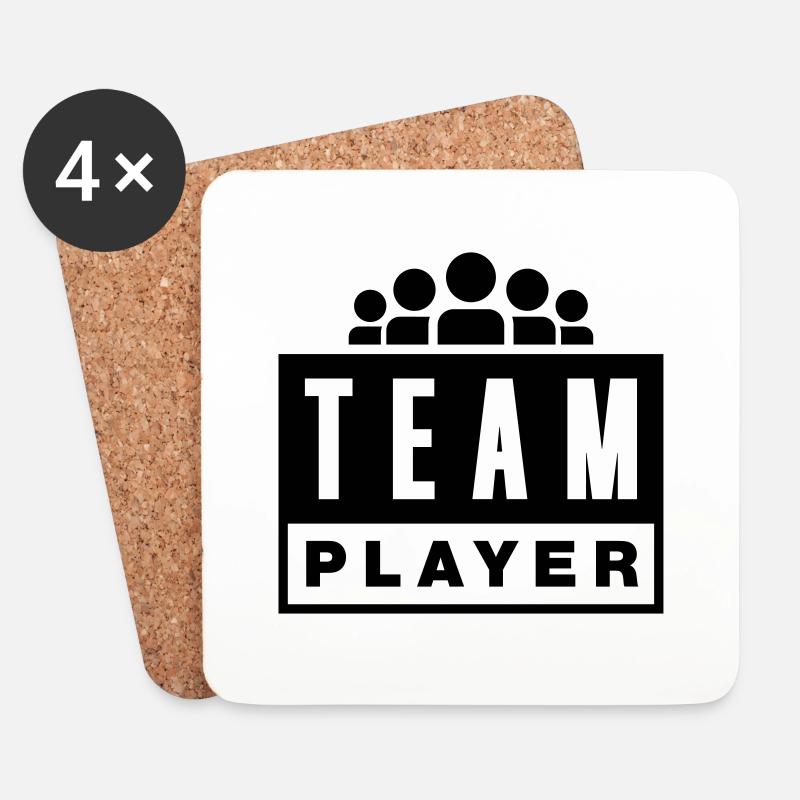 TEAM PLAYER - Untersetzer (4er-Set) - Weiß