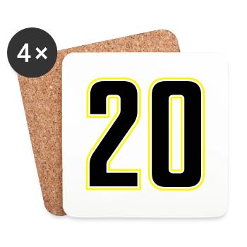 20 nombre - Dessous de verre (lot de 4) - blanc - Devant