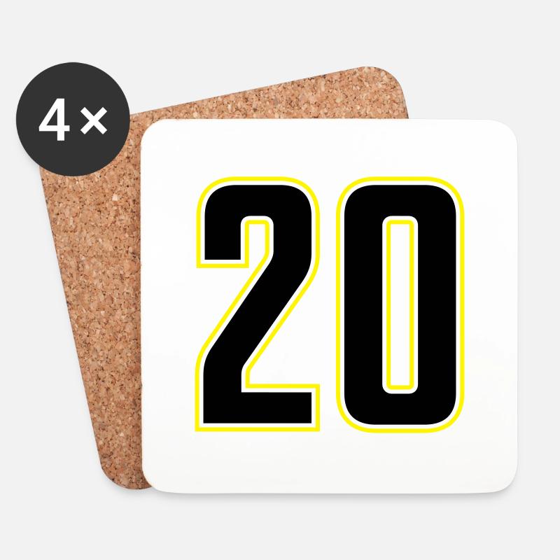 20 zahl - Untersetzer (4er-Set) - Weiß