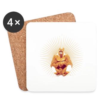 Gorilla Retro - Dessous de verre (lot de 4) - blanc - Devant