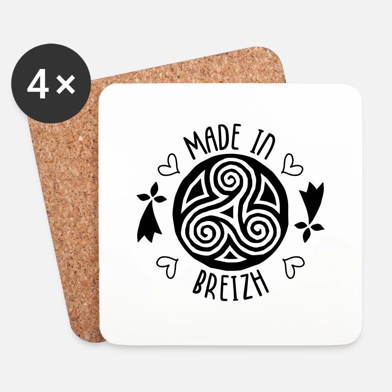 Made in Breizh - Bretagne - Untersetzer (4er-Set) - Weiß
