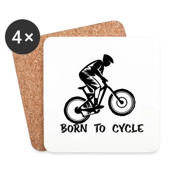 Fahrrad Biking Triathlon Cycling - Untersetzer (4er-Set) - Weiß - Vorne