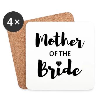 Mother of the bride Geschenk Hochzeit Bräutigam - Untersetzer (4er-Set) - Weiß - Vorne