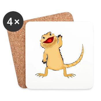 Bartagame Winkend - Untersetzer (4er-Set) - Weiß - Vorne
