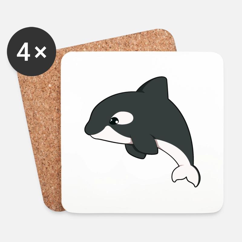 Orca - Untersetzer (4er-Set) - Weiß