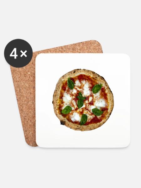 Pizza - Untersetzer (4er-Set) - Weiß