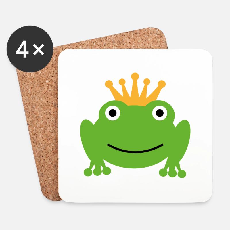 Froschkönig - Untersetzer (4er-Set) - Weiß