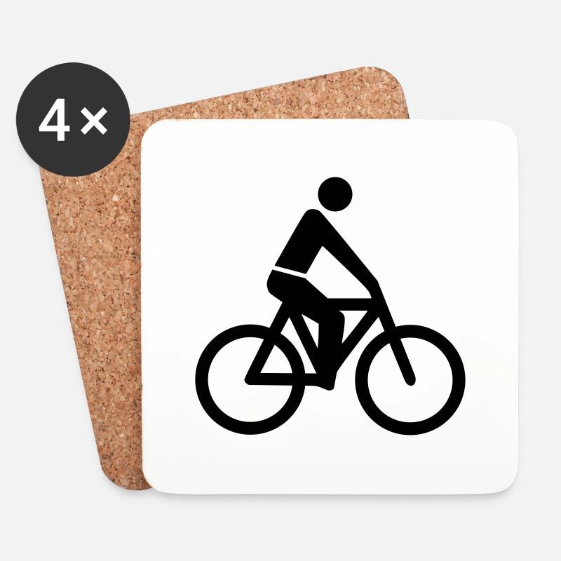 Fahrrad - Untersetzer (4er-Set) - Weiß