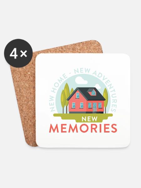 Housewarming New Home New Adventures New Memories - Untersetzer (4er-Set) - Weiß