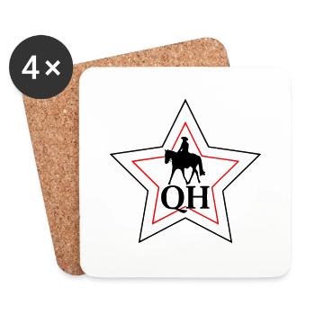 Westernreiter im Jog QH im Stern - Untersetzer (4er-Set) - Weiß - Vorne