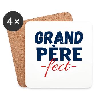 grand père-fect cadeau pour grand père - Dessous de verre (lot de 4) - blanc - Devant
