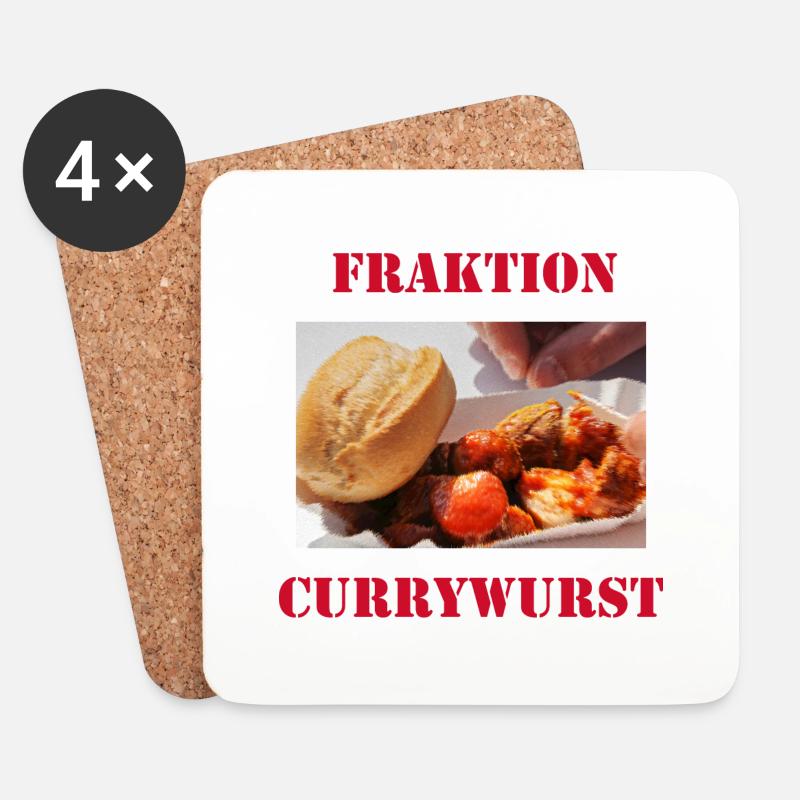 Fraktion Currywurst - Untersetzer (4er-Set) - Weiß