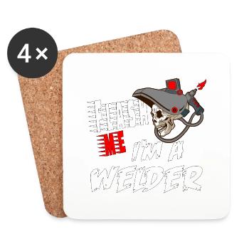 FLASH ME I'M A WELDER for a welder - Coasters (set of 4) - white - Front