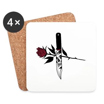 Rose & Knife - Untersetzer (4er-Set) - Weiß - Vorne
