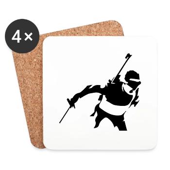 Biathlon Ski - Coasters (set of 4) - white - Front