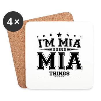 Je suis Mia en train de faire des choses Mia - Dessous de verre (lot de 4) - blanc - Devant