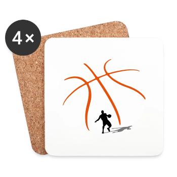 Basket-ball Basketball Basket - Dessous de verre (lot de 4) - blanc - Devant
