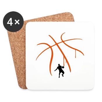 Basket-ball Basketball Basket - Dessous de verre (lot de 4) - blanc - Devant