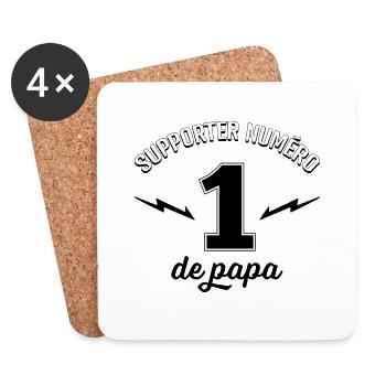 Supporter numéro 1 de papa - Dessous de verre (lot de 4) - blanc - Devant