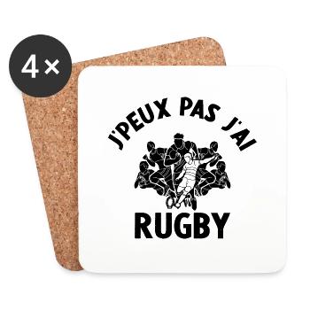 Je Peux Pas J'ai Rugby - Dessous de verre (lot de 4) - blanc - Devant