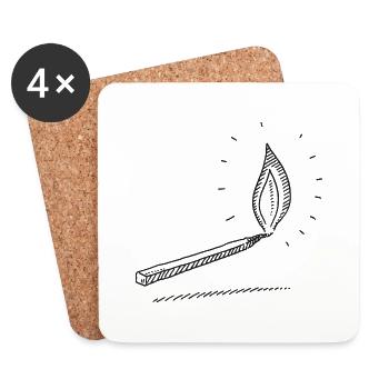 Match Light Fire Symbol - Coasters (set of 4) - white - Front