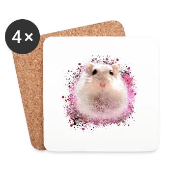 hamster, graffiti,malerei,pink, - Untersetzer (4er-Set) - Weiß - Vorne