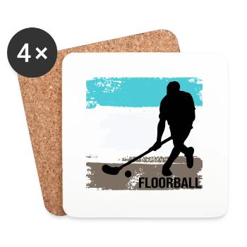 floorball floorballteam floorball player floorball player floorball - Coasters (set of 4) - white - Front