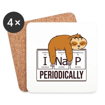 Paresse endormie - Je fais la sieste périodiquement - Dessous de verre (lot de 4) - blanc - Devant