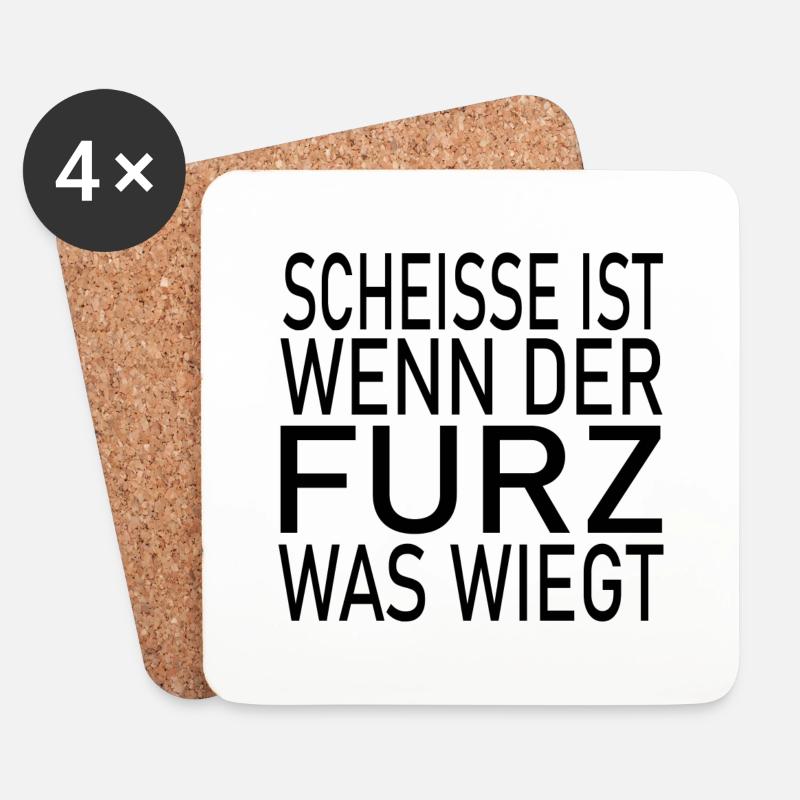Fun Spaß Lustige - Untersetzer (4er-Set) - Weiß