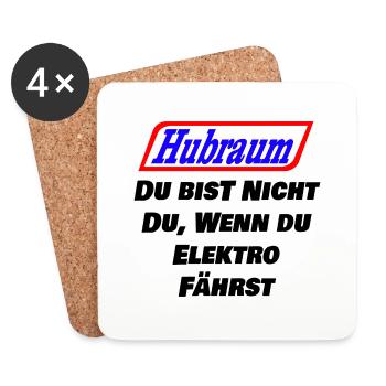 Hubraum Statt Wohnraum - Untersetzer (4er-Set) - Weiß - Vorne