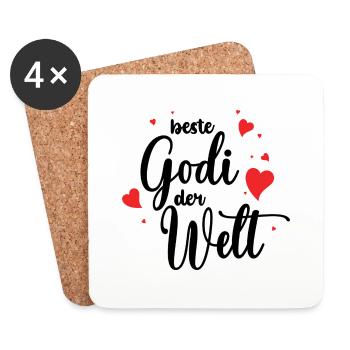 Beste Godi Der Welt - Untersetzer (4er-Set) - Weiß - Vorne