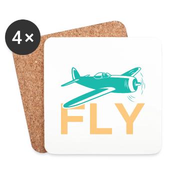 Born to Fly Aviation Pilot - Coasters (set of 4) - white - Front