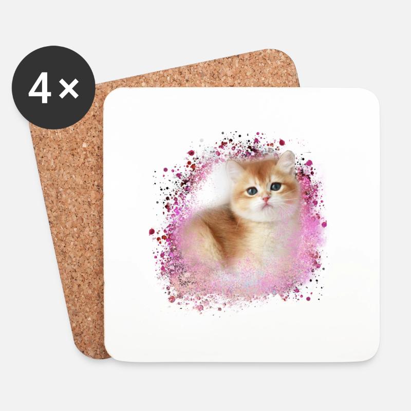 kätzchen,katze,katzenbaby,graffiti,malerei - Untersetzer (4er-Set) - Weiß