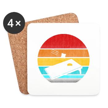 Retro Vinatge Cornhole - Untersetzer (4er-Set) - Weiß - Vorne