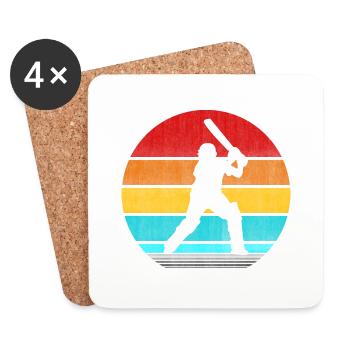 Retro Vinatge Cricket - Untersetzer (4er-Set) - Weiß - Vorne