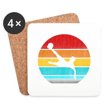 football vintage rétro - Dessous de verre (lot de 4) - blanc - Devant
