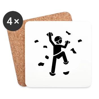 Bouldern Klettern Climbing - Untersetzer (4er-Set) - Weiß - Vorne