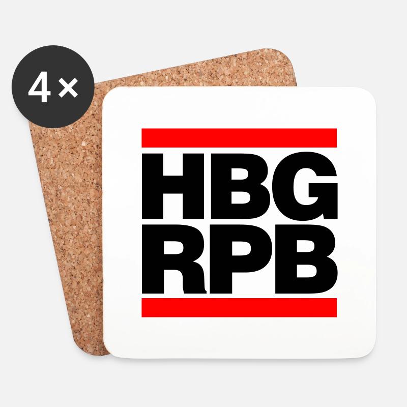Hamburg Reeperbahn (HBG RPG) - Untersetzer (4er-Set) - Weiß