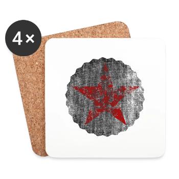 Red Red Star Links Punk Rocknroll - Coasters (set of 4) - white - Front