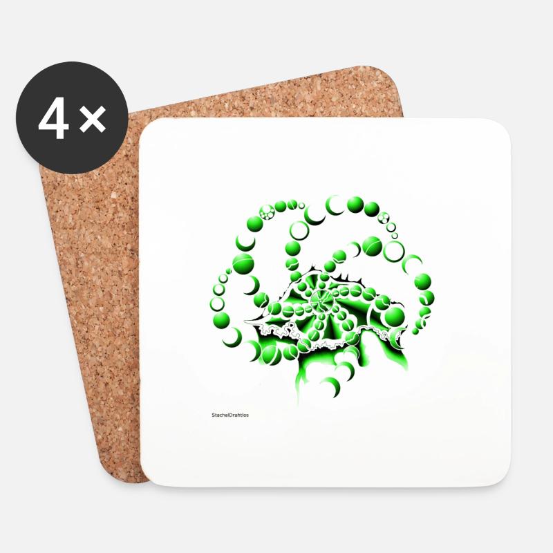 Verde occhio psichedelico - Sottobicchieri (set da 4 pezzi) - bianco