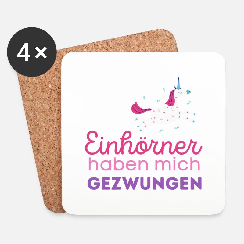 Muddy run shirt mud Matsch Laufshirt Team Einhorn - Untersetzer (4er-Set) - Weiß