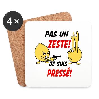 Pas un zeste je suis pressé! - Dessous de verre (lot de 4) - blanc - Devant
