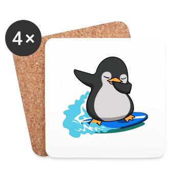 dab dabbing pinguin surfen königspinguin birthday - Untersetzer (4er-Set) - Weiß - Vorne