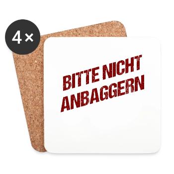 Bitte nicht anbaggern - Untersetzer (4er-Set) - Weiß - Vorne