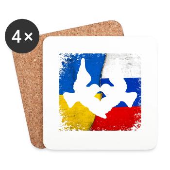 PEACE for Ukraine Russia and the world - Coasters (set of 4) - white - Front