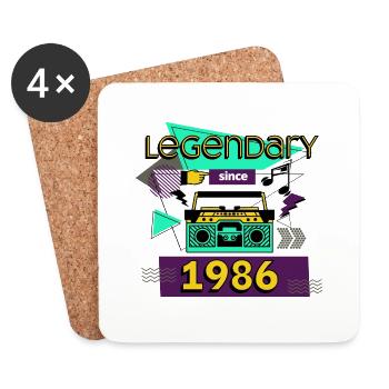 légendaire depuis 1986 - Dessous de verre (lot de 4) - blanc - Devant