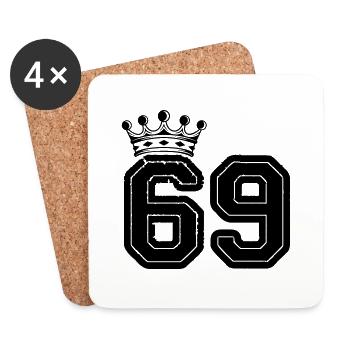 69 Couronne - Dessous de verre (lot de 4) - blanc - Devant