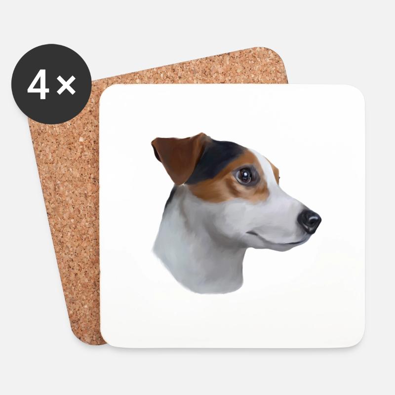 Jack Russell Terrier - Untersetzer (4er-Set) - Weiß