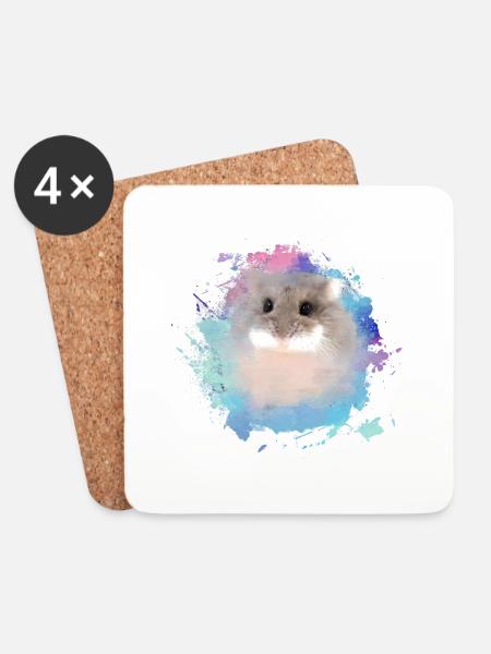 zwerghamster,hamster,bunt,graffiti,malerei - Untersetzer (4er-Set) - Weiß